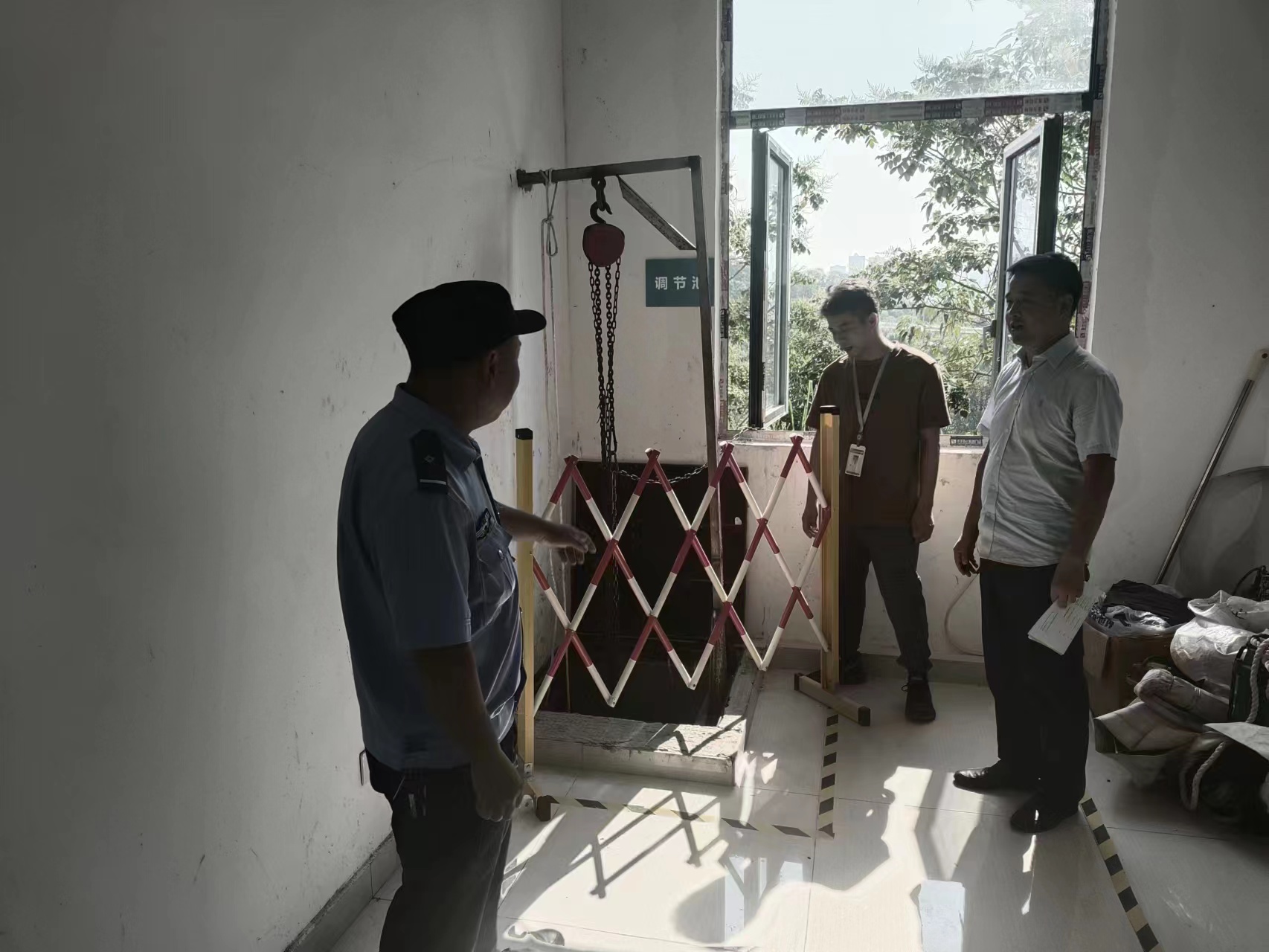 我司沙區(qū)人民醫(yī)院污水運維項目接受安全檢查