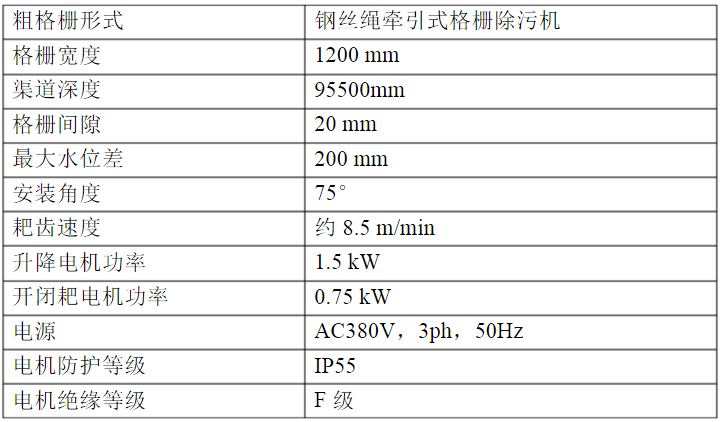 鋼絲繩牽引式格柵除污機